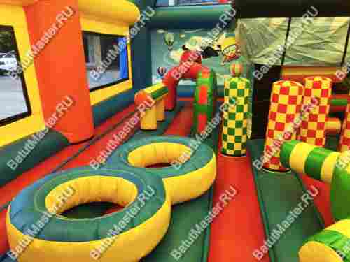 Коммерческий надувной батут "Сказочный комплекс" с крышей 2, 12,8*8*6 м