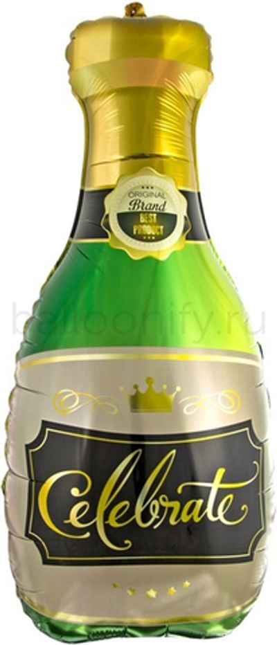 Шар (37''/94 см) Фигура, Бутылка Шампанское, 1 шт.