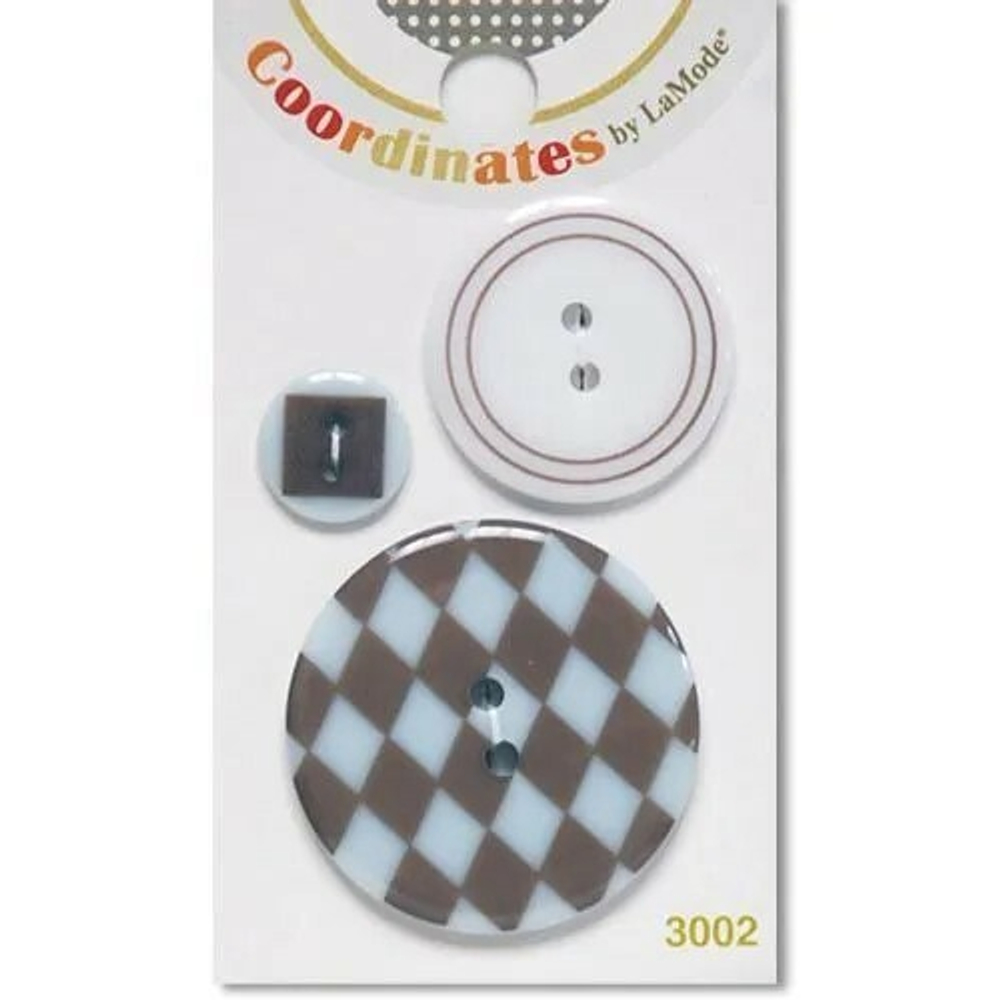 Пуговицы Coordinates I 3 шт, 13 х 25 х 34 мм, серо-голубой/белый (10216022/09/06/12/0012368/02, США)