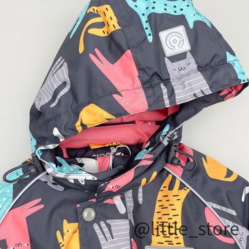 Комбинезон зимний "Кошечки"черный жемчуг