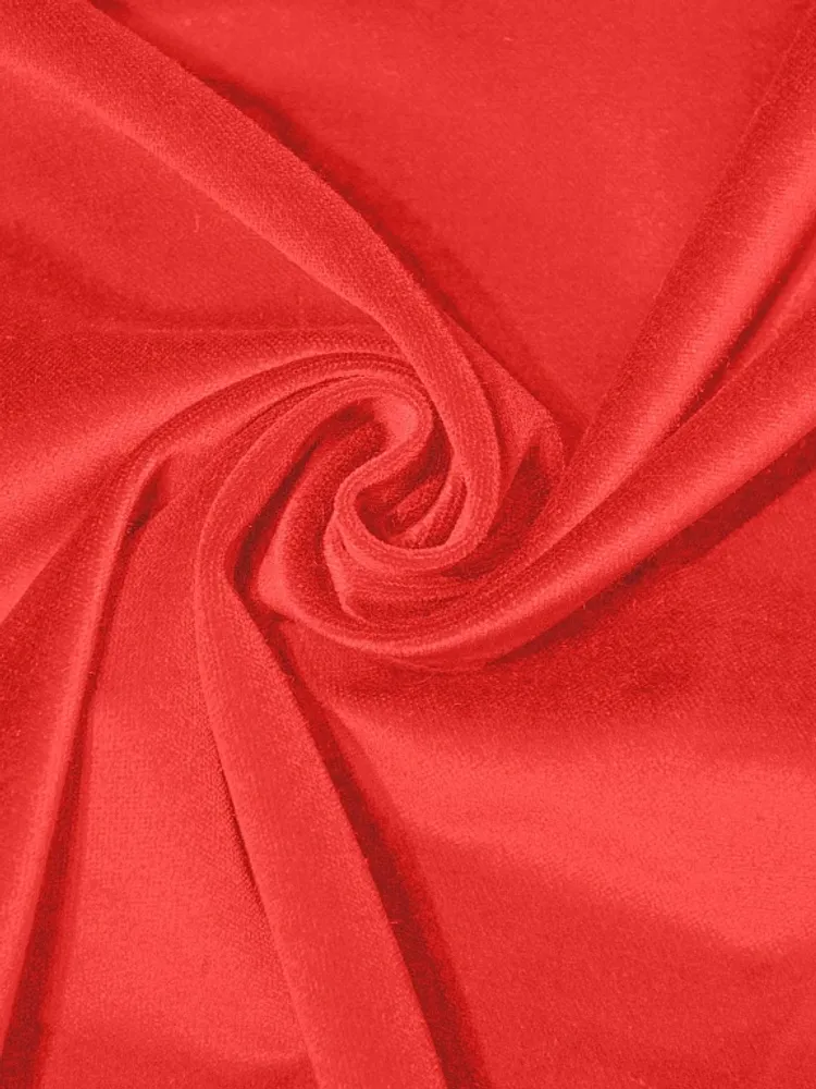 Бархат, 300 г/м2, 100% хлопок, 150 см, красный