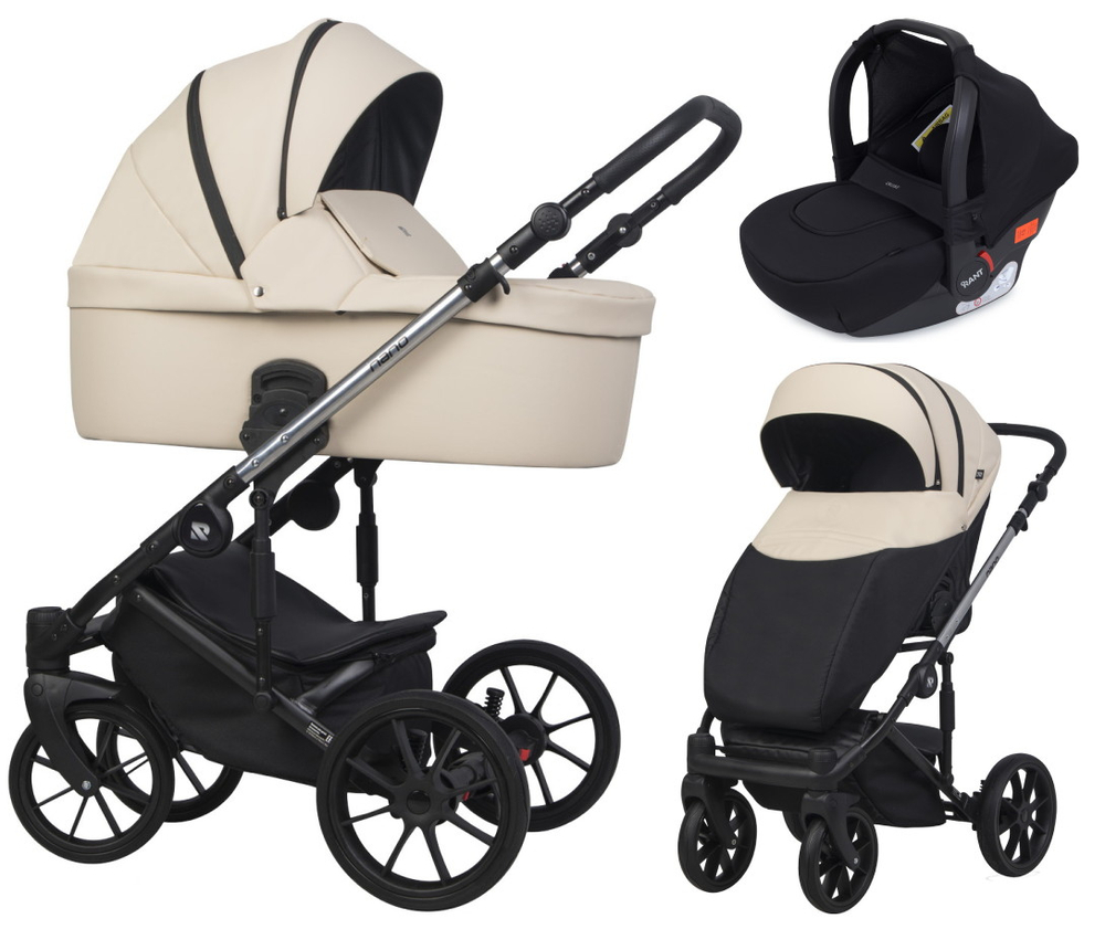 Детская коляска Riko Nano Thermo Ecco 3 в 1 с автокреслом Rant Cruise Black 03 Ivory beige (бежевый)