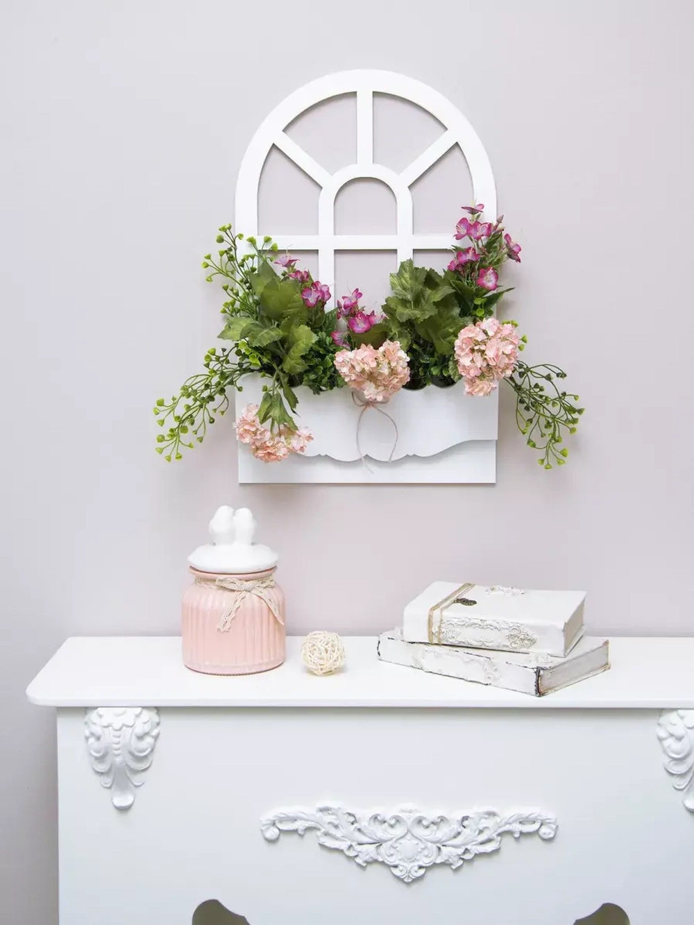 Настенная композиция "Окно с цветами" 46*29 см