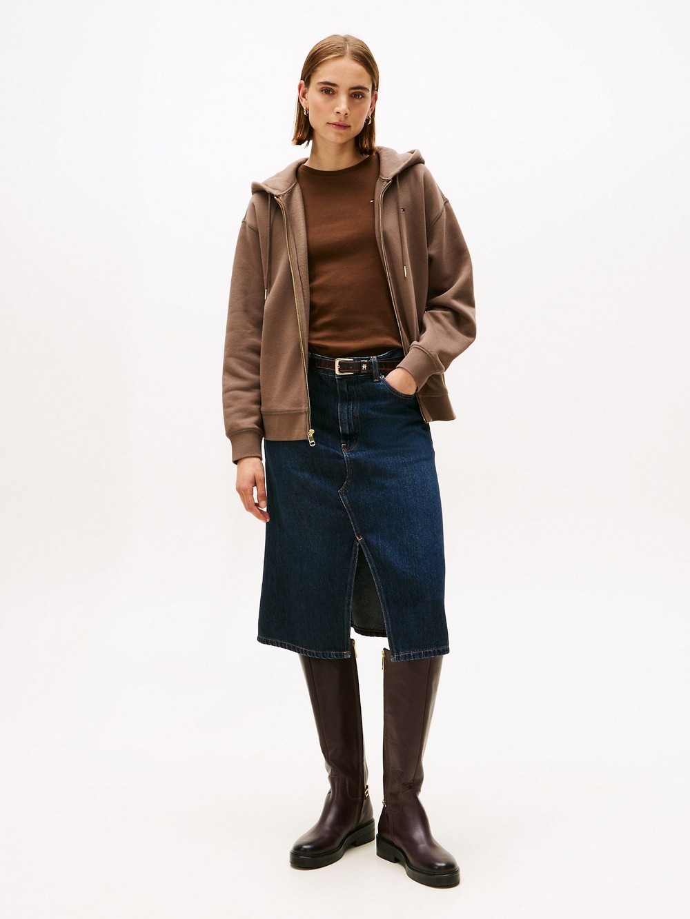 Худи на молнии Tommy Hilfiger Relaxed Fit Zip Hoodie Hot Coco