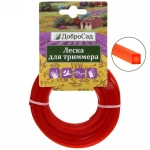 Леска для триммера 2,4мм*15м квадрат ДоброСад