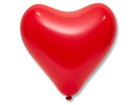 Э 12"/30 см, Сердце, Стандарт Красный (Apple Red 150), 50 шт.