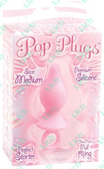 Розовая анальная пробка POP PLUGS medium