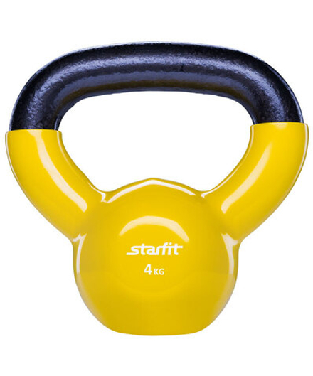 Гиря винил. STARFIT DB-401, 4 кг, цвет желтый