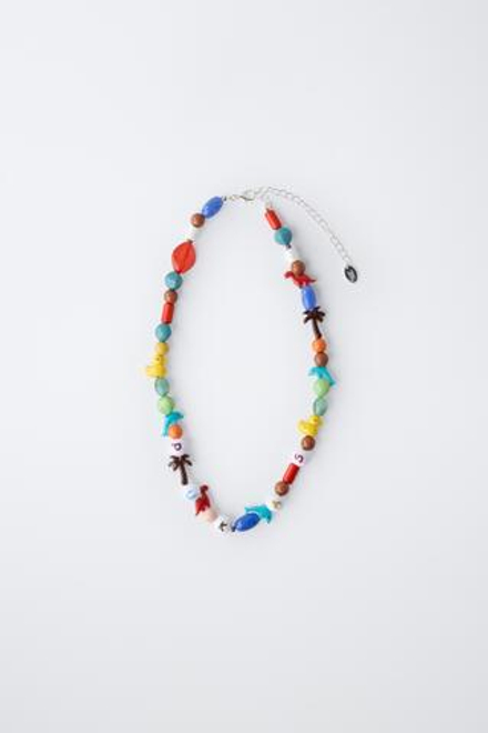 ZARA X PUKAS ОЖЕРЕЛЬЕ С БУСИНАМИ РАЗНЫХ ФОРМ PUKAS SURF, РАЗНОЦВЕТНЫЙ