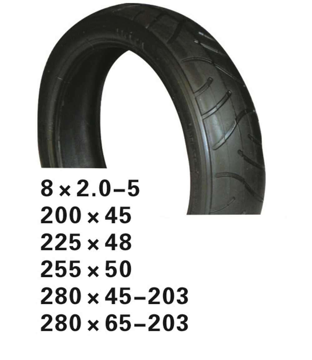 Покрышка ..8 х 2.0-5 09-500152 ВЕЛОСИПЕДНАЯ (до 2 Bar) слик черная HOTA SALE