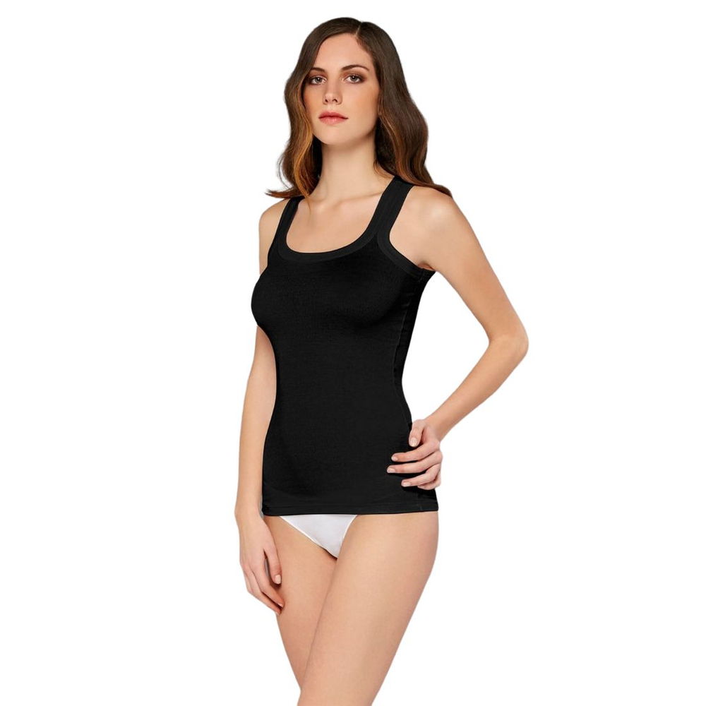 Майка в мелкий рубчик Doreanse Ribbed Modal (Размер: XXL) (Цвет: черный)