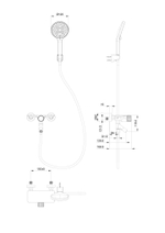 Смеситель для ванны с душем WONZON & WOGHAND CLICK, Хром (WW-FE05L221-CR)