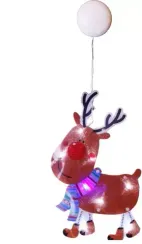 Светящееся украшение на присоске Олень 27*18 см, 8 теплых LED ламп, Svetlitsa (809-02)