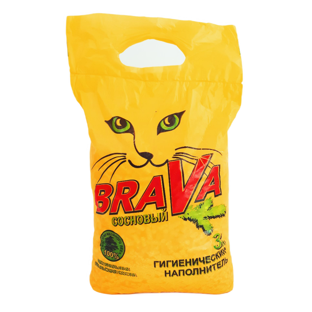 Brava наполнитель сосновый для кошек