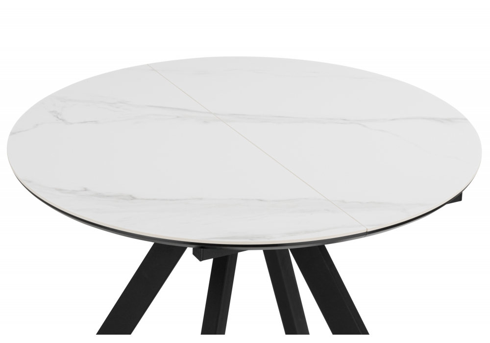 Керамический стол Woodville Трейси 90 snow white, черный