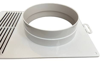 Торцевая площадка с решеткой 180х250 мм для воздуховода 140-150 мм