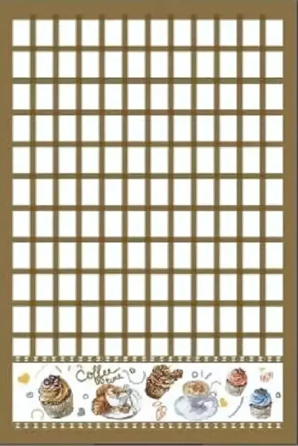 Полотенце кухонное «Клетка - Сладости» 40*57 см, цвет кофе с молоком, микрофибра 200 гр/м2