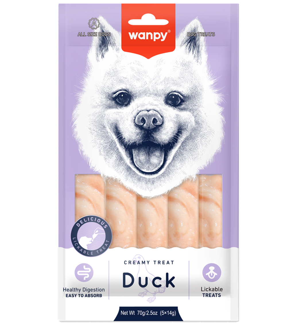 Wanpy Dog Лакомство для собак "нежное пюре" из утки 70гр.