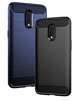 Чехол для OnePlus 7 цвет Blue (синий), серия Carbon от Caseport