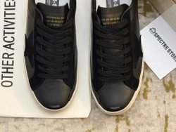 Super Star Black Nappa With Black Suede Star