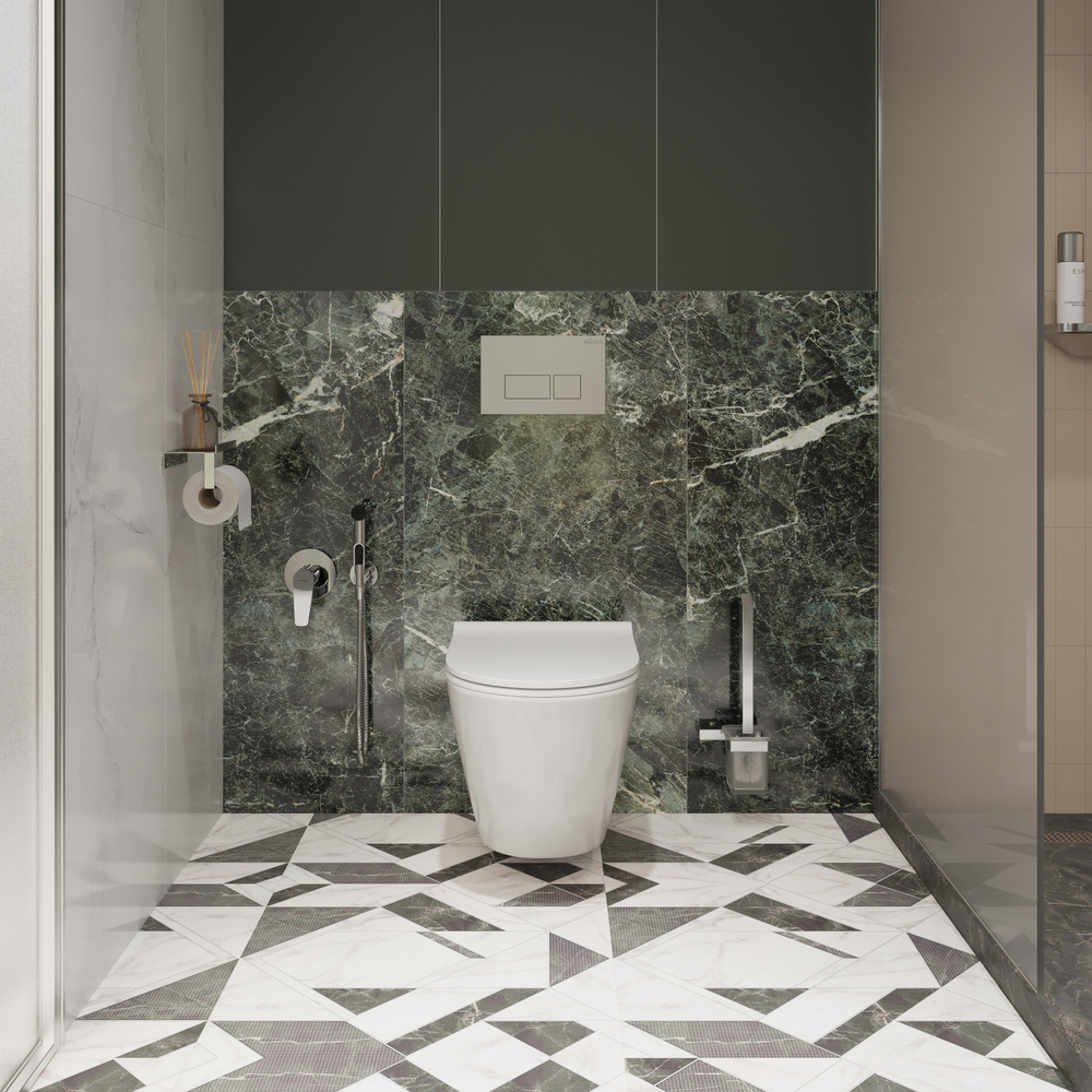 Кнопка смыва для унитаза EWRIKA 0040 пластик, цвет матовый хром