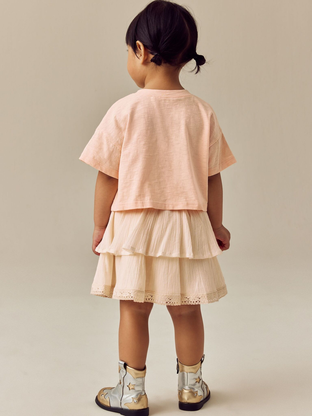 Футболка и юбка в комплекте для девочки Next E54-800, Персиковый