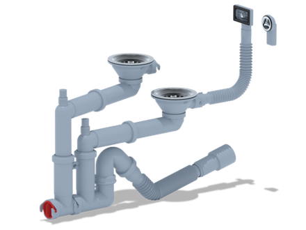 Сифон Ани 31/2*40 двойн.с отвдля ст.м,с гиб.круг и прям пер