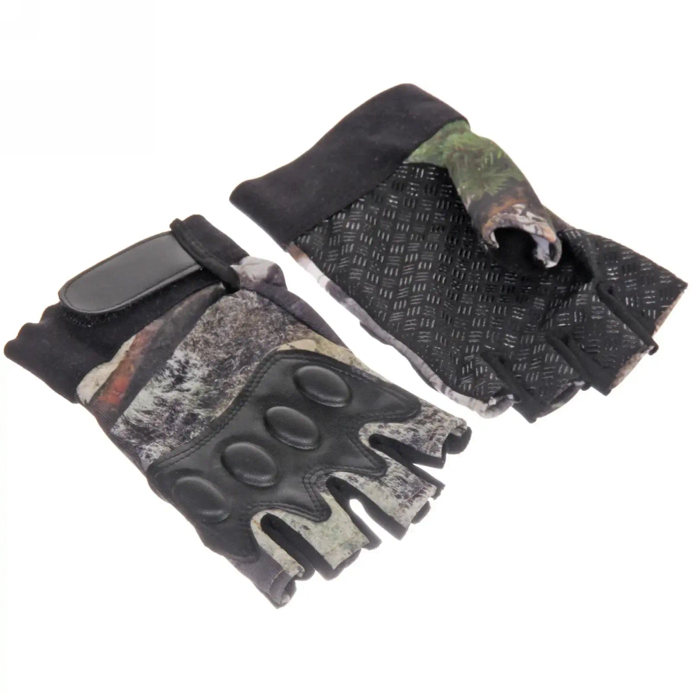 Перчатки туристические лес без пальцев KF56