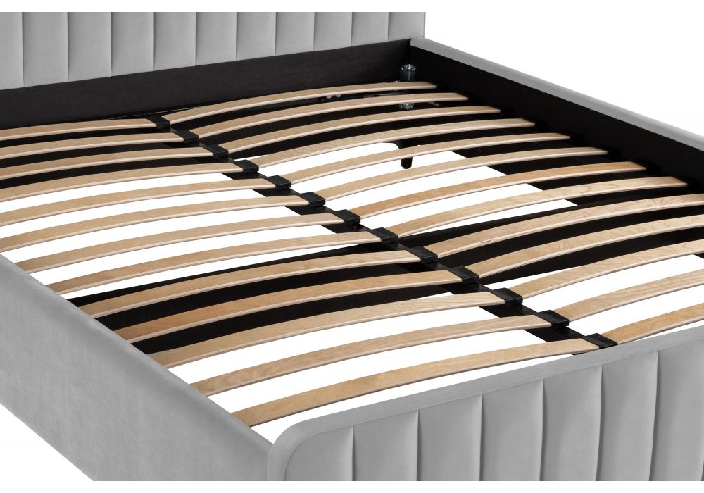 Двуспальная кровать Амелия 160х200 без ПМ светло-серая