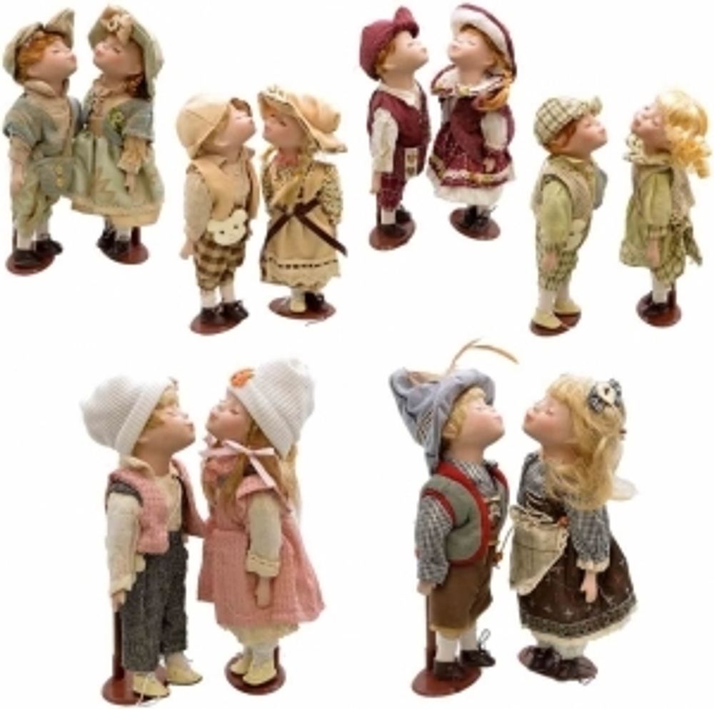 Кукла коллекционная Поцелуйчики Артем и Мария h = 30 см, набор 2 штуки
