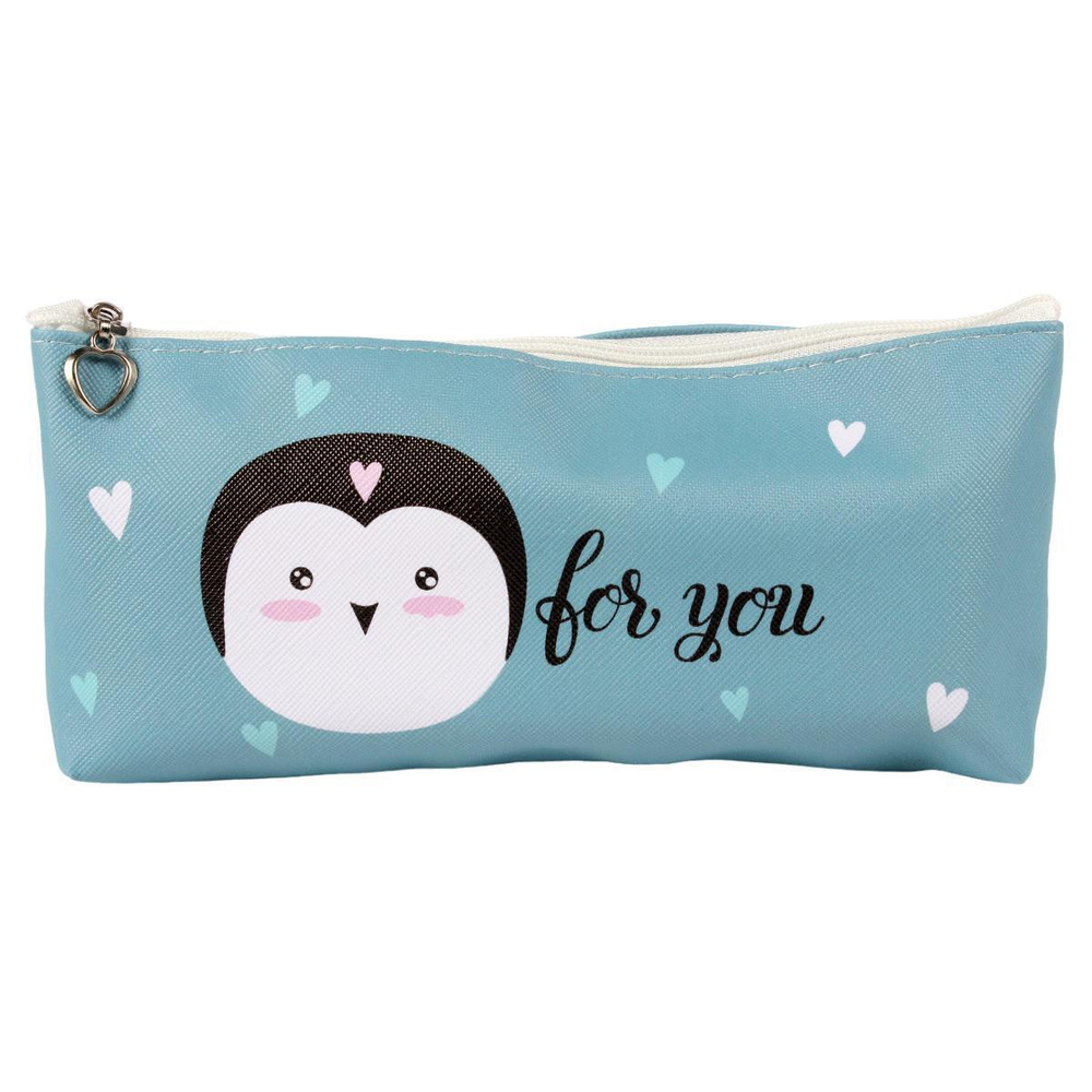 Пенал-косметичка "Милые животные" кожзам, 20*10см , 3 цвета микс, в инд.пакете, C-40705