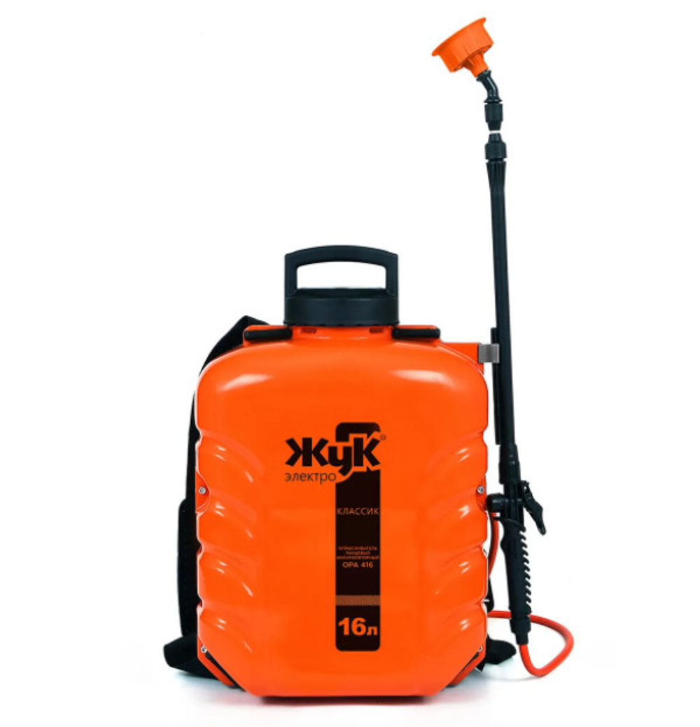 Опрыскиватель аккумуляторный ЖУК Электро Классик 16 литров / Электроопрыскиватель / Садовый / Электрический / Ранцевый