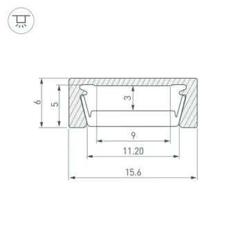 Профиль для контурной подсветки 2м 044530 серебристый MIC-M-2000 Arlight