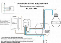 Контроллер-диммер Wi-Fi для смартфонов и планшетов Denkirs Relay RL1003-DM/1