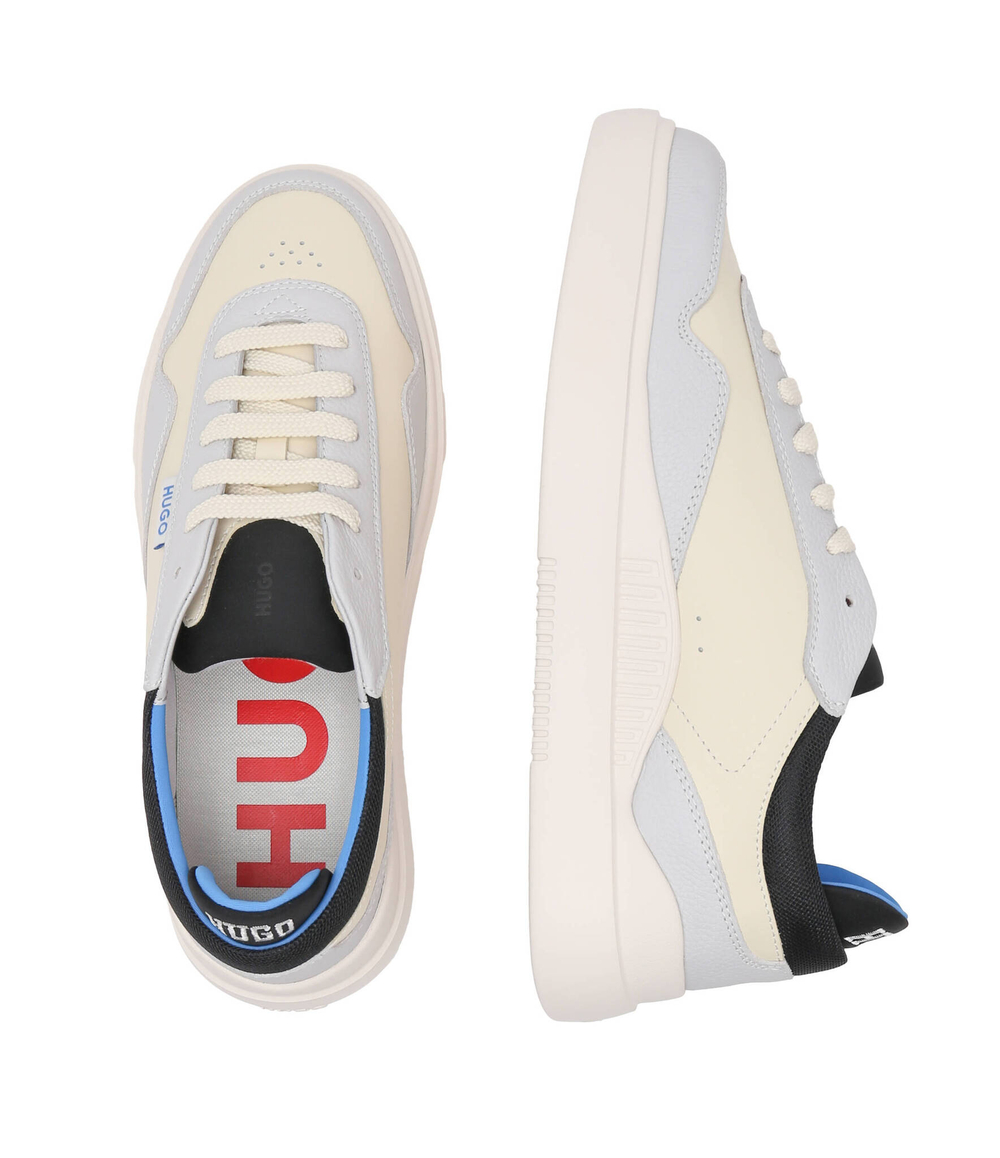 Кожаные кроссовки blake_tenn_tbna HUGO - бежевый(50516931)