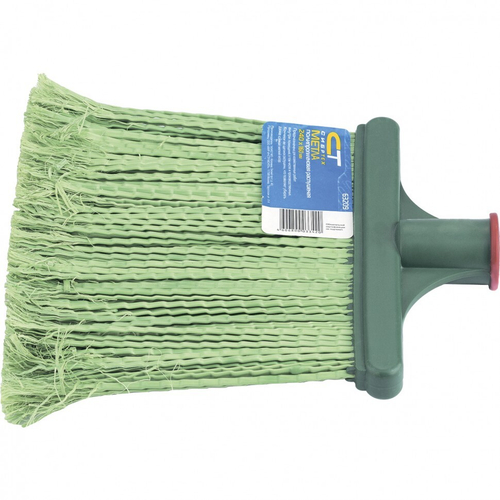 63219 Метла полипропиленовая 240х160х1400 мм, плоская распушенная, деревянный черенок, Россия/ Сибртех