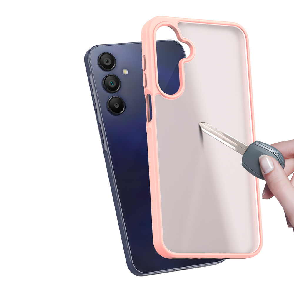 Прозрачный матовый чехол светло-розового цвета для Samsung Galaxy A17 (5G, 4G), Galaxy A26 5G и Galaxy A16 (5G, 4G), серия Yind Series от Dux Ducis