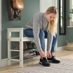 Скамья с полкой для обуви - IKEA HEMNES/ХЕМНЭС ИКЕА, 32x65x85 см, белый