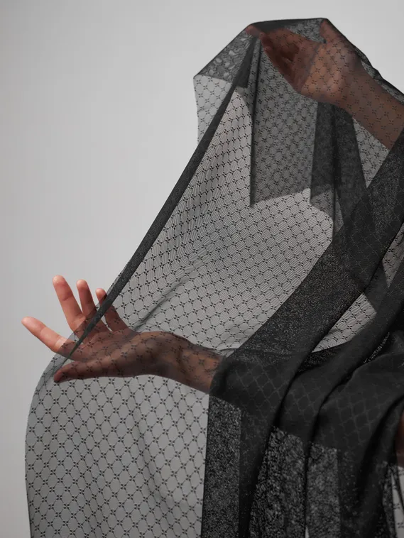 Сетка эластичная бантик оптом, черный 170