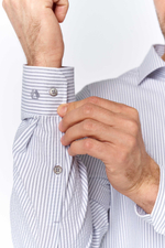 Сорочка мужская VESTER длинный рукав, бело-серая полоска 60216 05