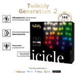 Гирлянда  бахрома - Twinkly Icicle (Multicolor + White edition) - 190 шт.(5 м) RGB + W + BT + Wi-Fi (TWI190SPP-TEU)