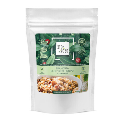 Гранола с клюквой безглютеновая «Этоново», 300 г