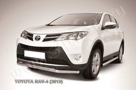 Защита переднего бампера (нержавейка) Toyota Rav-4 (2012-2015) d57+d57