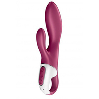 Малиновый вибратор-кролик с функцией нагрева 20,5см Satisfyer Heated Affair