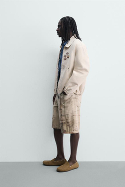 ZARA ШОРТЫ BAGGY С АБСТРАКТНЫМ ПРИНТОМ, РАЗНОЦВЕТНЫЙ