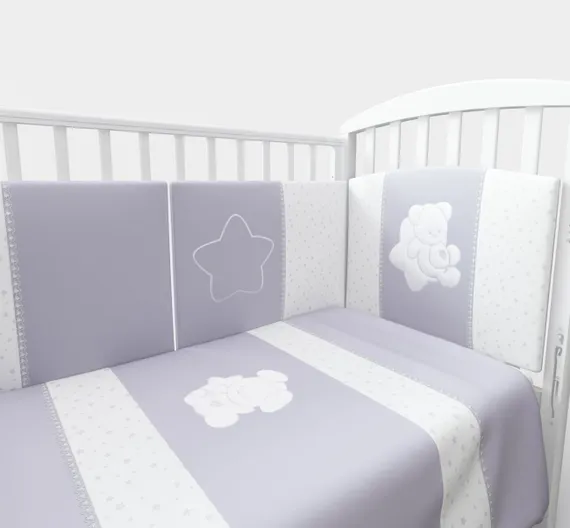 Набор в кровать для новорожденных Lollycottons Maks Bear, Серый