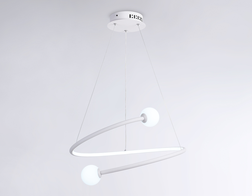 Подвесной светодиодный светильник с пультом управления FL66291 WH белый 39W 3000K-6400K D500*1000 (ПДУ ИК)