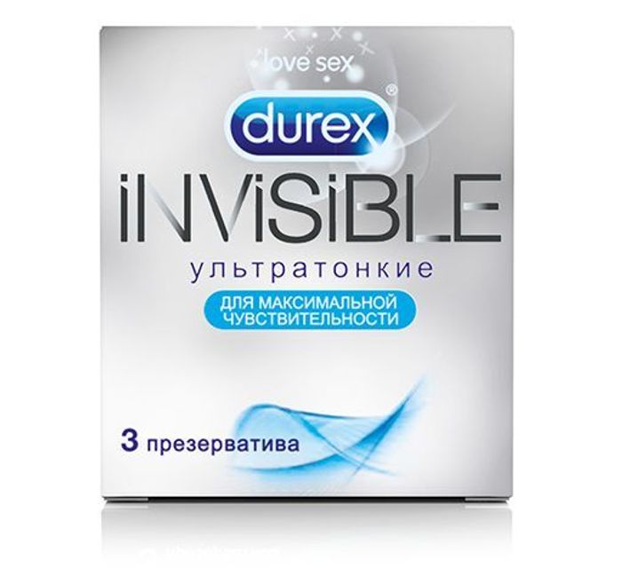 Ультратонкие презервативы Durex Invisible - 3 шт.