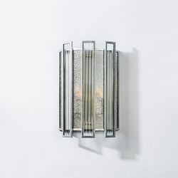 712624 Бра AGAVE 2х40W E14 СЕРЕБРО С ПАТИНОЙ/ПРОЗРАЧНЫЙ