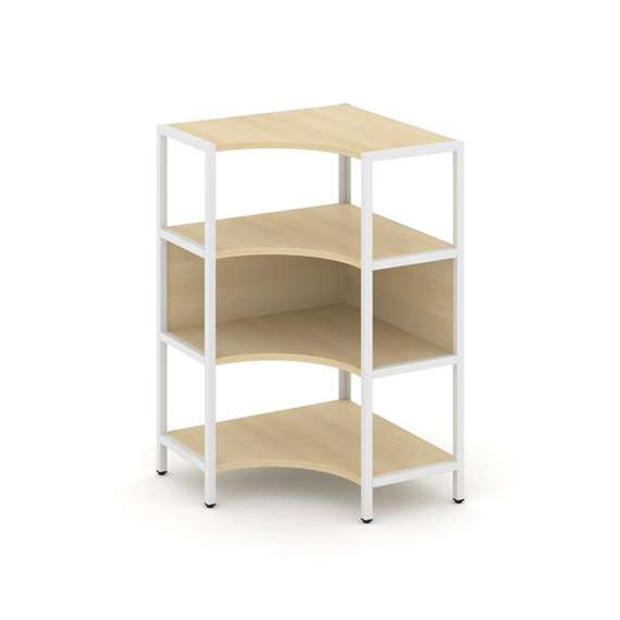 Shelf System Односекционный угловой стеллаж трехярусный SN.STMU-311 Акация Лорка/Металл Белый 810*81